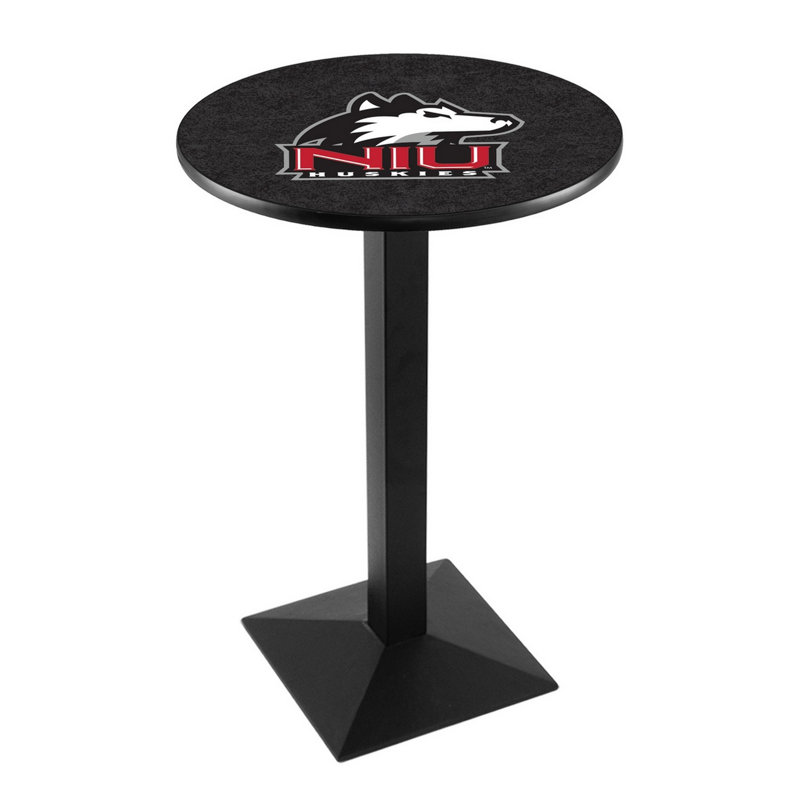 Round Metal Base Dining Table, Black Wrinkle, University of Northern Illinois