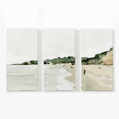Misty Morning on the Beach Canvas Print in a Frame