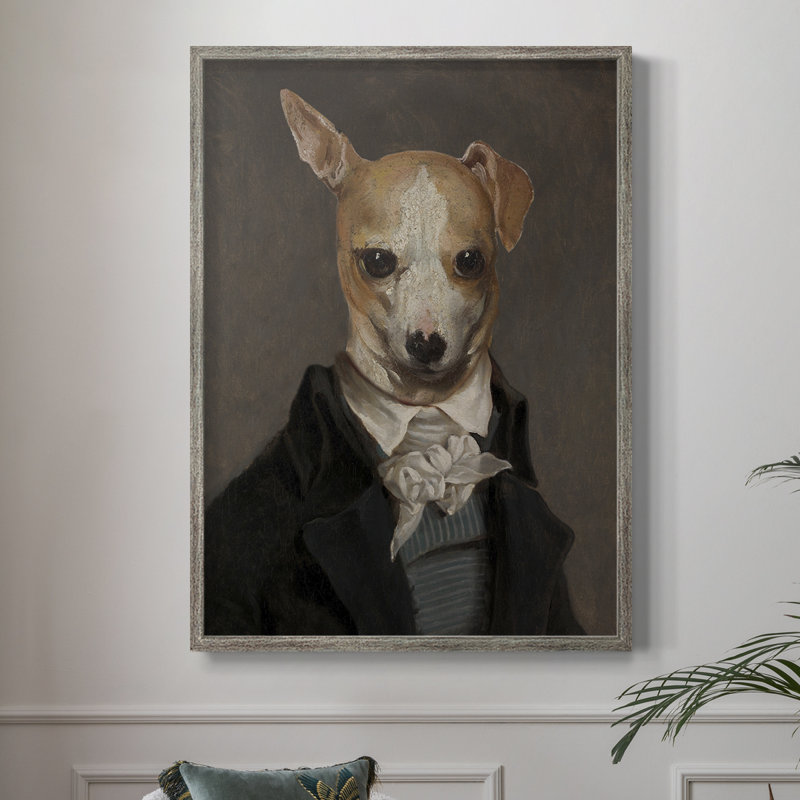 Refined Fido Framed Print - Solid Wood, 30" H x 24" W