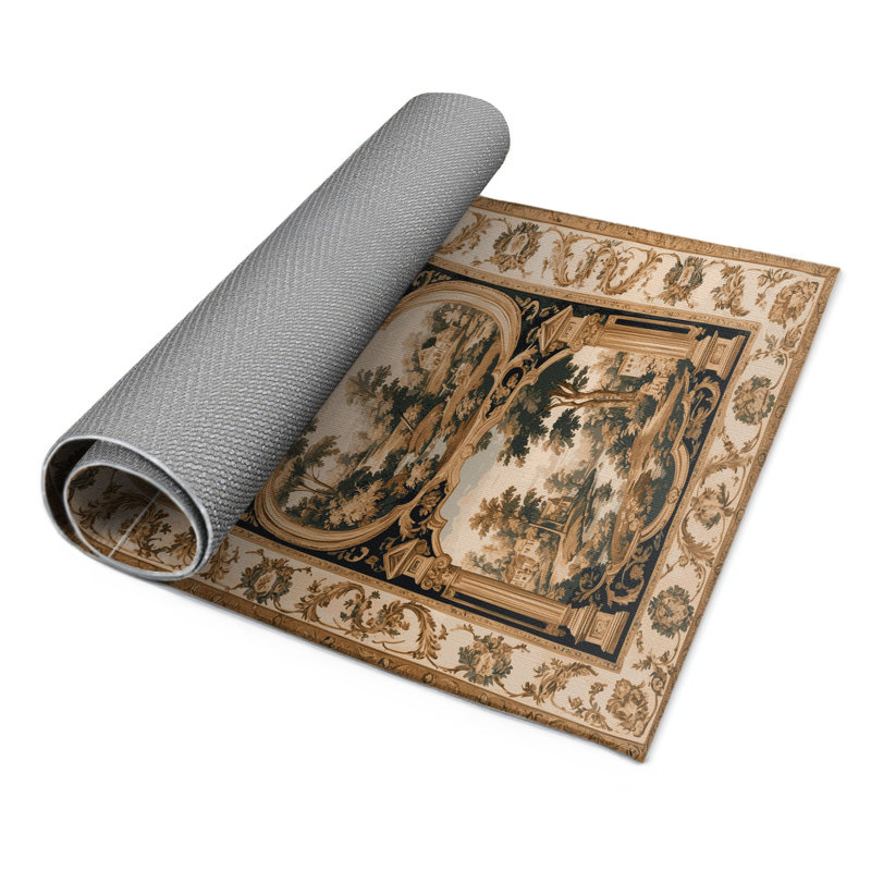 Tapis d'intérieur et d'extérieur brun français, Rectangulaire 3 pi x 5 pi