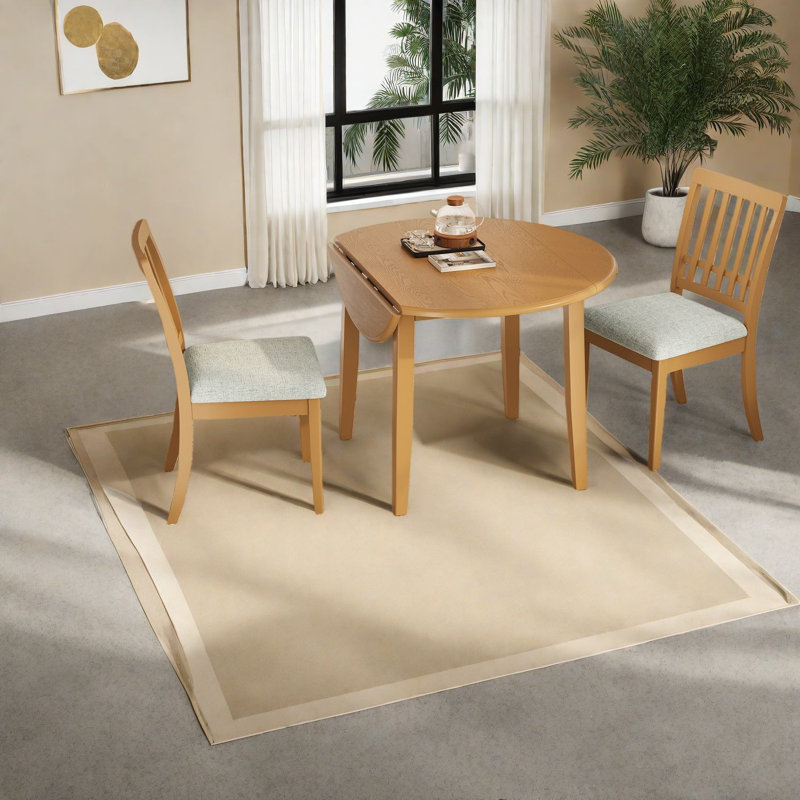 Ensemble de tables de salle à manger modernes et peu encombrantes avec finition en bois brun clair pour les petites cuisines
