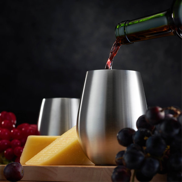Orren Ellis Duxbury 18oz. Stainless Steel Wine Glass Set & Reviews | Wayfair Duxbury 18oz. Stainless Steel Wine Glass Set