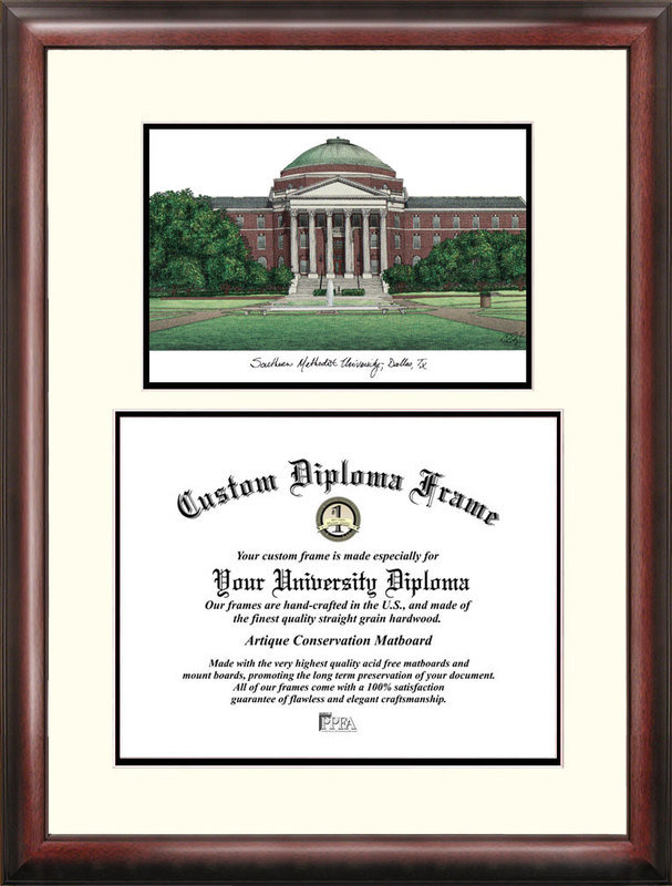 NCAA Scholar Diploma Picture Frame, SMU Mustangs, 17cm H x 21cm W x 2cm D