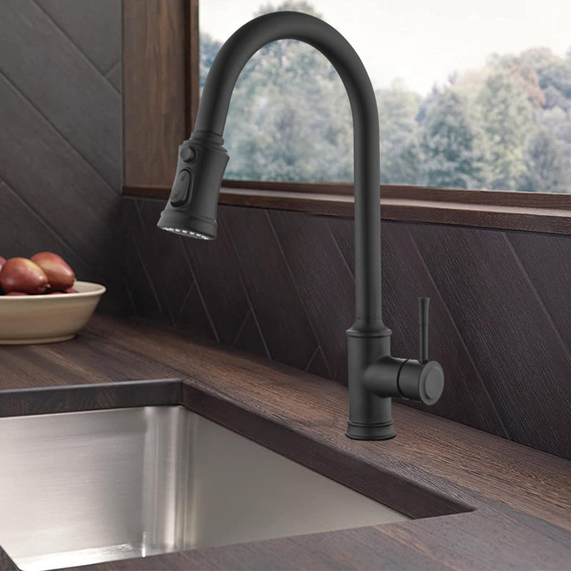 FB Pull Down Kitchen Faucet, Matte Black