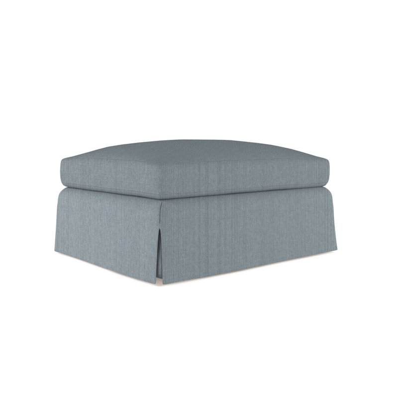 Ludlow Ottoman, Plush Velvet Silver Streak, Natural
