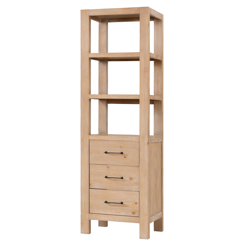 Moana Solid Wood Linen Cabinet, Brown