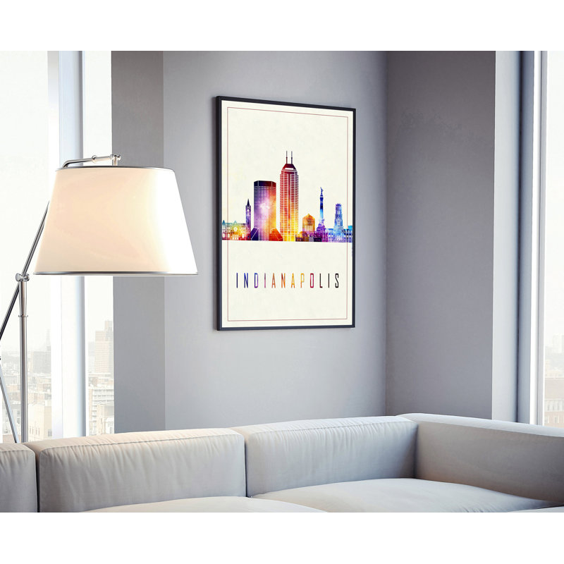 Indianapolis, Illustration moderne des villes américaines, impression sans cadre, affiche d'art mural de l'Indiana