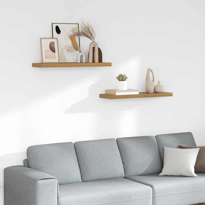 Floating Shelf, 4cm H x 80cm W x 23.5cm D, Brown
