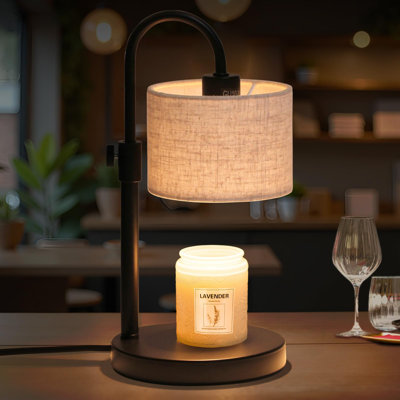 Lampe chauffe-bougie avec minuterie, hauteur réglable, compatible avec diverses bougies en pot, décoration intérieure, cadeau de pendaison de crémaillère.