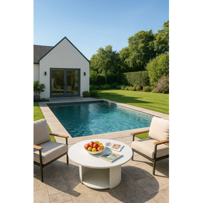Clauson - Table basse d'extérieur blanche