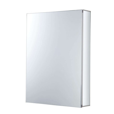 Aluminum Frameless Recessed or Surface Mount Medicine Cabinet with 165° Soft-Close Hinges and Adjustable Glass Shelves