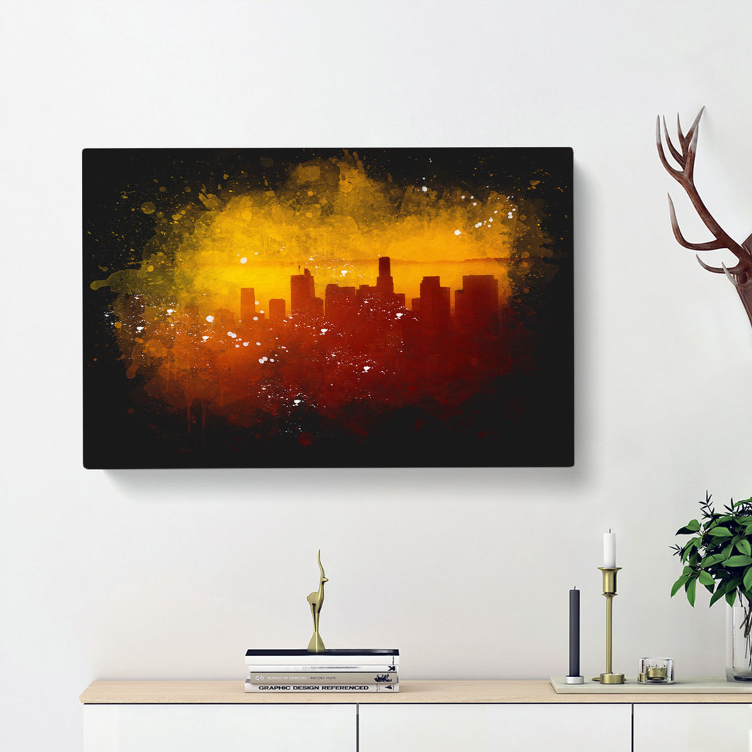 Downtown Los Angeles At Sunset - Wrapped Canvas