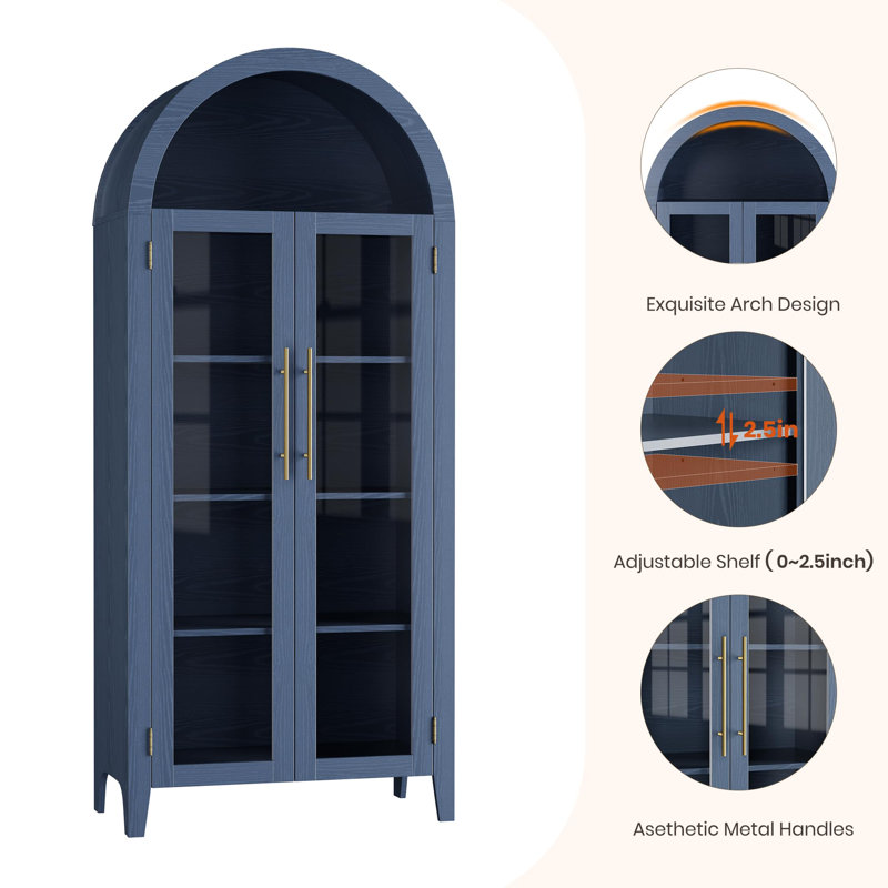 160.5cm H x 80cm W Standard Bookcase, Blue