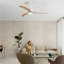 Ventilateur de plafond en bois massif de 52 po avec lumière et télécommande-1783671370-1783671369
