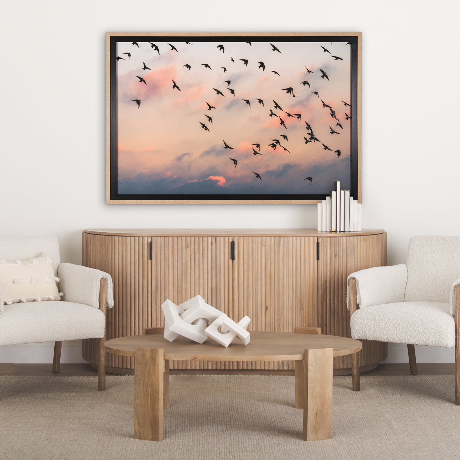 Evening Flight Hand-Embellished Print