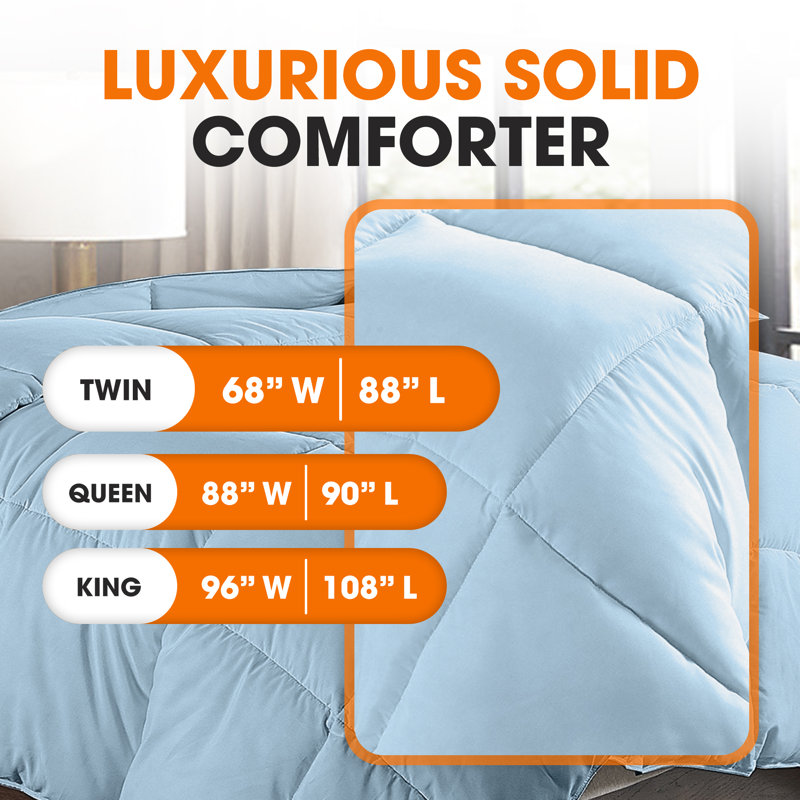 Twin Light Blue Down Alternative Microfiber Comforter