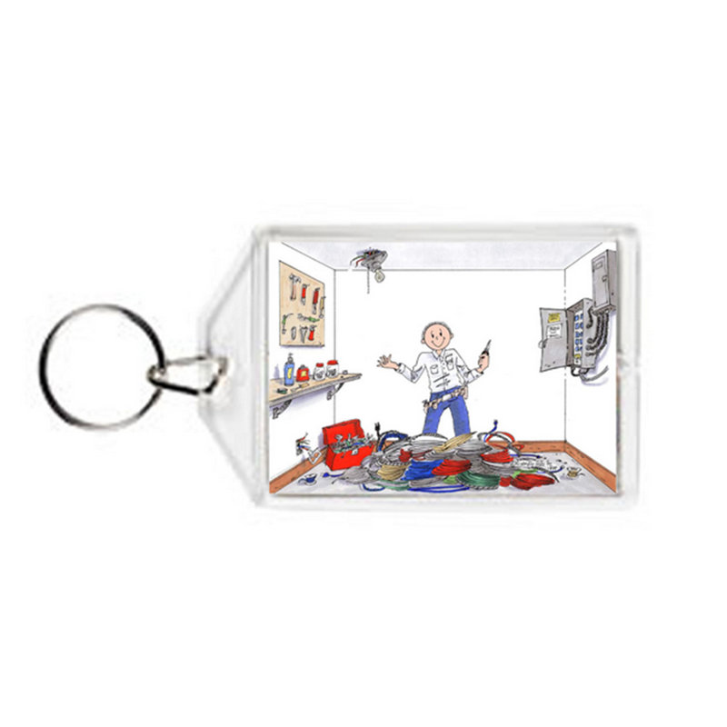 Électricien personnalisé - Porte-clés en acrylique mâle, Oui