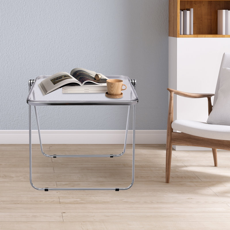 Table-plateau pliable et portative en acrylique, Transparent