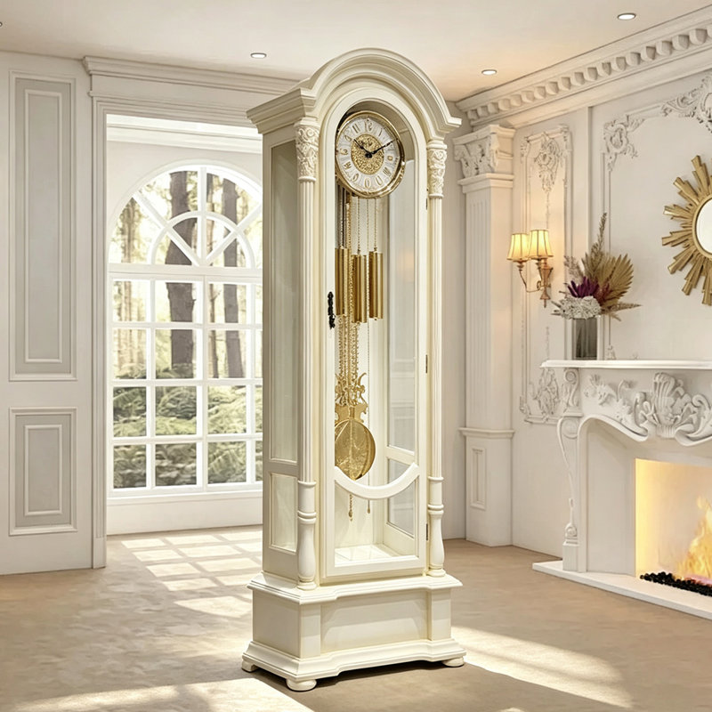 79.53"European-style vintage solid wood old-fashioned pendulum clock