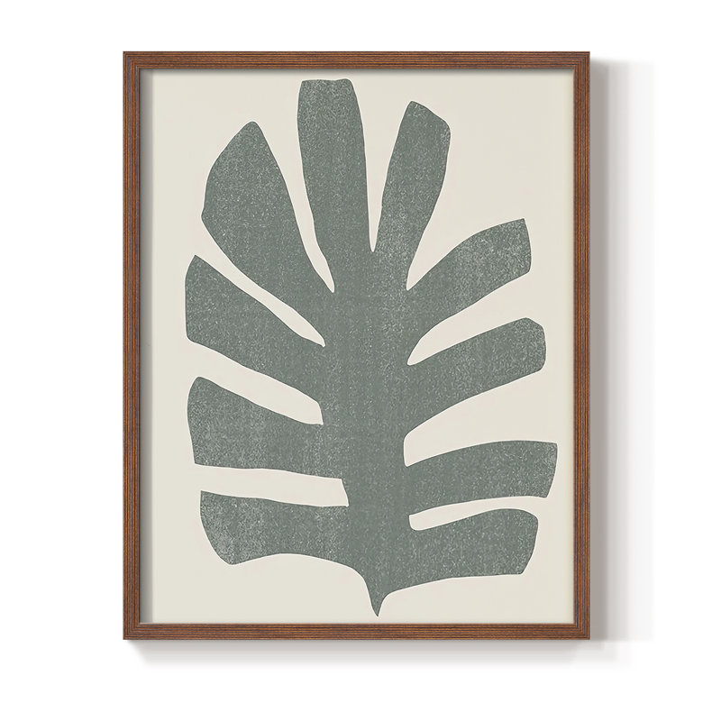Palm Morph III, reproduction encadrée - bois massif, H 30 po x l 24 po, Noyer