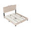 Grand lit plateforme tapissier avec tête de lit en velours capitonnée et rivets décoratifs, cadre de lit moderne et élégant, beige-1622553618-1622553623