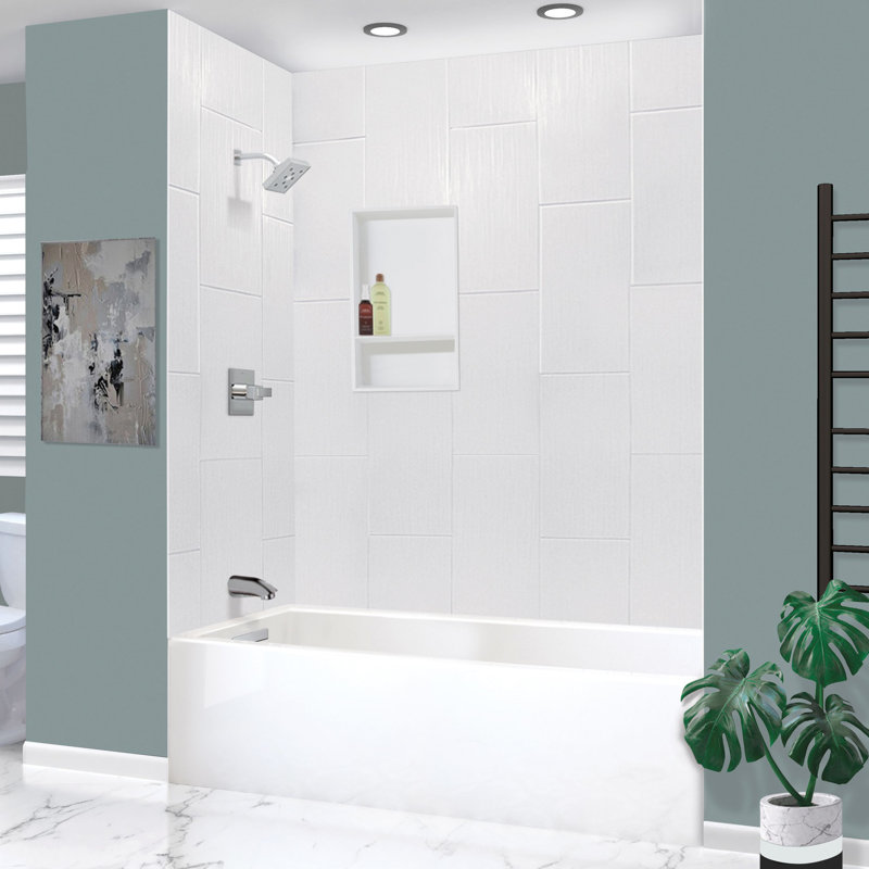 Transolid Unity AFR 60-in x 32-in x 22-in Alcove Acrylic Bathtub Kit, White, Polished Chrome, Left