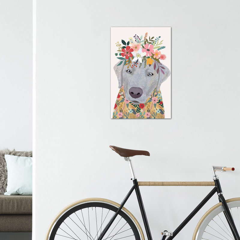 Labrador par Mia Charro - impression d'art graphique, Toile tendue, H 18 po x l 12 po x 1,5 po