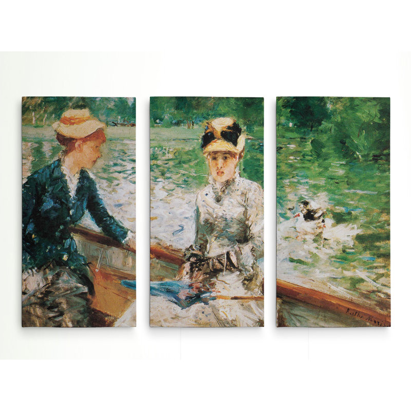 A Summer's Day by Claude Monet - 3 Piece Painting on Canvas, 24" H x 36" W x 1.5" D