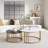 Coffee Table Set, Nesting Coffee Table,Stacking End Side Table With Golden Metal Frame, Black-93026825