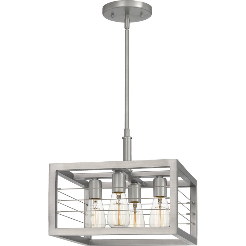 Luminaire suspendu lanterne rectangulaire 4 lumières Bernadea
