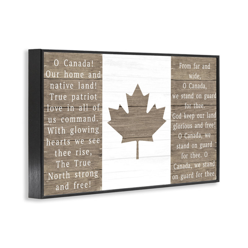 «O Canada Rustic Anthem», dessin par Lil 'Rue, H 12 po x l 18 po, Giclée encadrée noir minuit