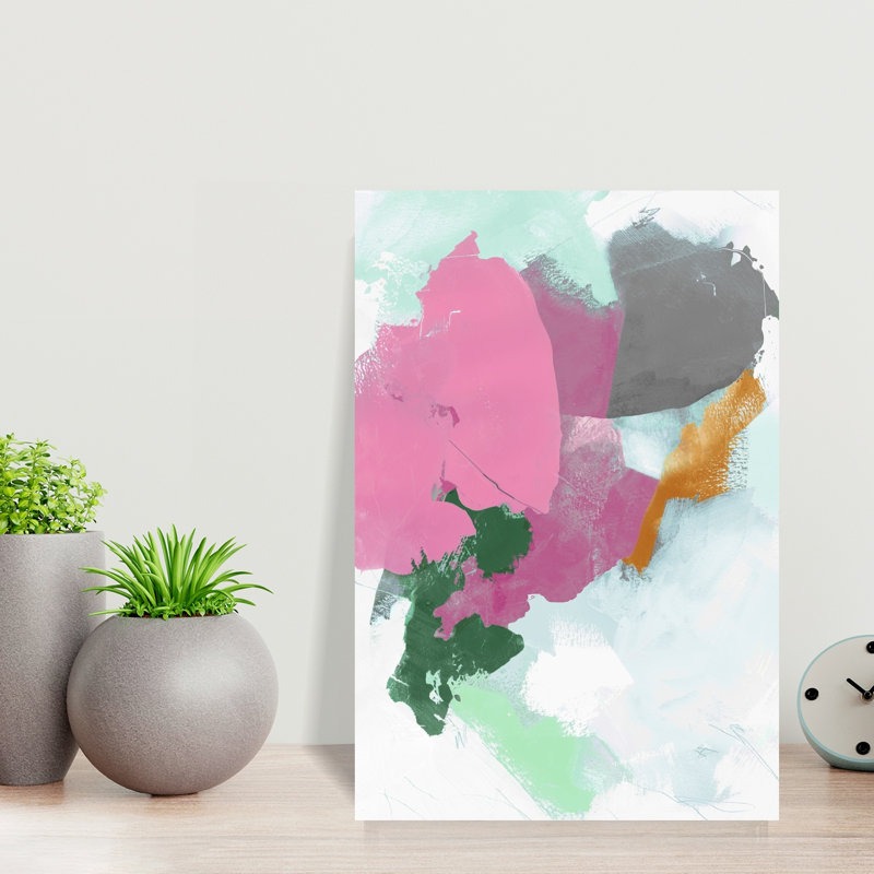 Pastel Dreams In Abstract Motion I, art mural contemporain abstrait, H 18 po x l 12 po