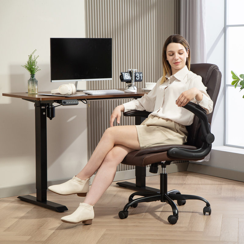 Office Chair, Brown, Faux Leather