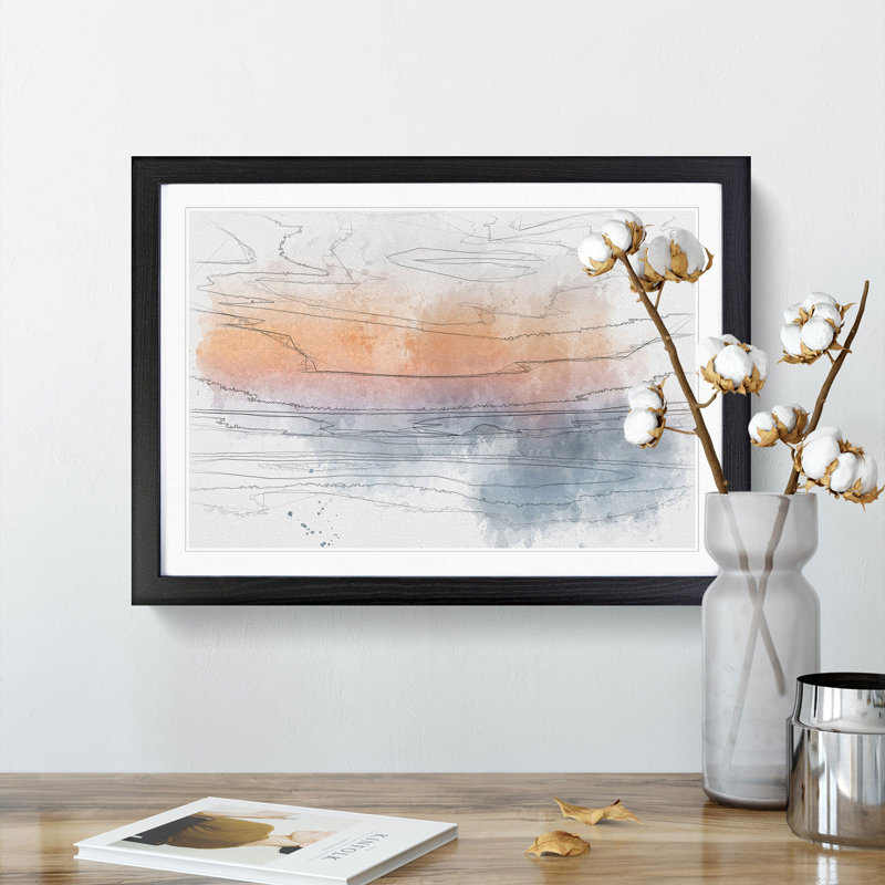 Beautiful Beach - Picture Frame Graphic Art Print, 62cm H x 87cm W x 2cm D, Black Framed