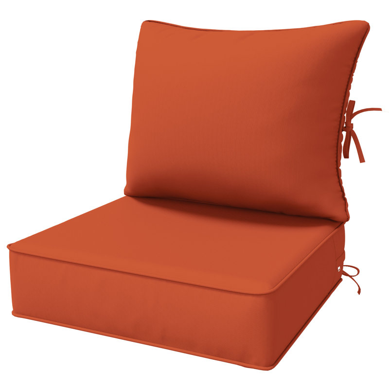 6.5″ Outdoor Replacement  Cushion Set, Deep Seating Seat / Back Cushion Set, Orange
