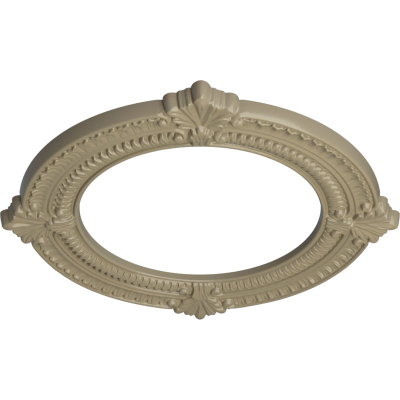 Médaillon de plafond Endurathane Valeriano, DE 12 1/8 po x P 3 5/8 po x P 3/4 po (convient aux auvents jusqu'à 6 1/4 po), finition dorée de pharaons peinte à la main