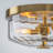 2-Light Dimmable Drum Flush Mount with Clear Ribbed Glass Shade-469464962