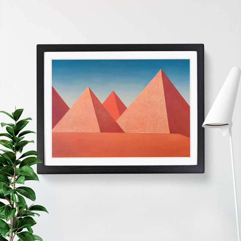 Pyramids - Single Picture Frame Print, 46cm H x 64cm W, Black Framed