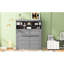 Grand lit mural gris, tablettes supérieures et, peu encombrant pour le bureau à domicile, taille facile à utiliser avec et petit appartement, sans sommier