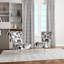 Fauteuil d'appoint rembourré «Endiah - Hibiscus noir et blanc»