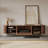 Mid-Century Modern TV Stand, Sliding Door, Fully Assembly-114660534-114660536
