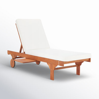 Alvah 27.6'' Outdoor Eucalyptus Chaise Lounge