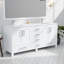 Meuble-lavabo double blanc 72 po X P 22 po D, plateau en marbre de culture et ensemble de robinet-117978802