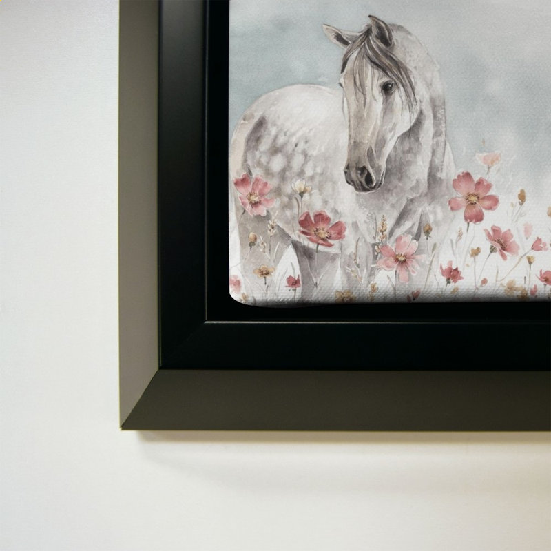 «Wild Horses I» par Lisa Audit - impression sur toile, H 44 po x l 34 po, Noir