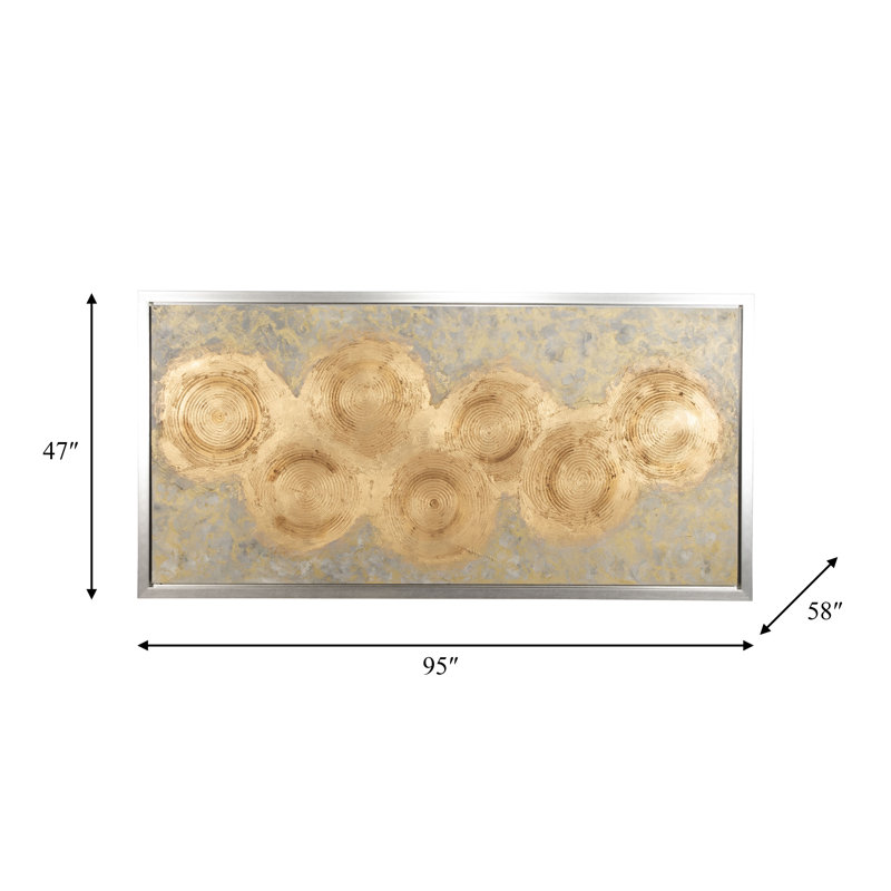 Golden Foil Rings Framed On Canvas Painting