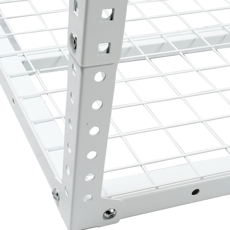 Support de rangement de garage en métal robuste de 2 x 8 pi, blanc, capacité de support de 400 lb, hauteur de 22 à 40 pouces modifiables, espace de plafond récupéré blanc supportant un poids de 450 lb, plancher réglable et transparent pour