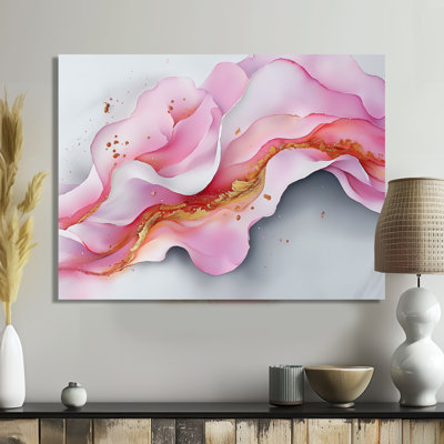 Andes, fondations fluides de Rosa Marble V - art mural abstrait en marbre