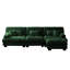 Canapé modulaire de luxe modulaire à 3 places en chenille, en forme de L, avec des coussins d'appoint surdimensionnés et rembourrés