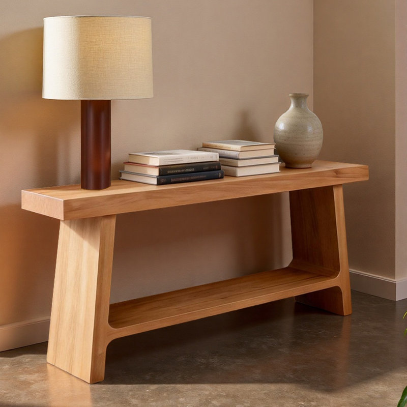 Console américaine simple, H 29,5 po x l 78,7 po x P 13,8 po, Bois naturel
