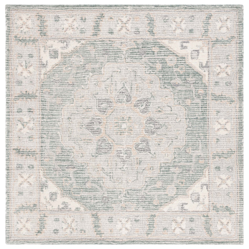 Tapis gris clair / ivoire Metro 617, Carré 6 pi